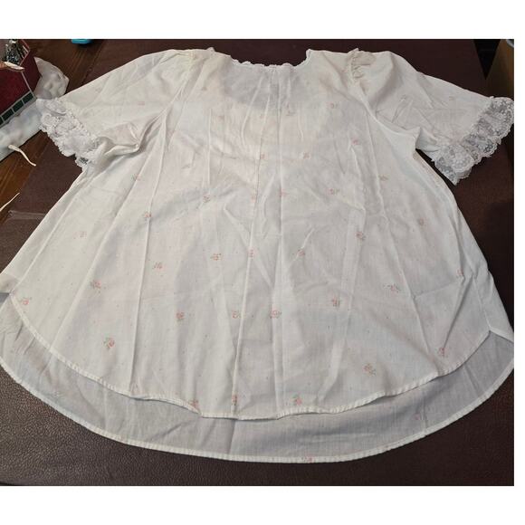 Beth Michael's 80's Vintage White Blouse pit to pit 23" Lenth‎ 28" Light Cotton - Picture 1 of 7